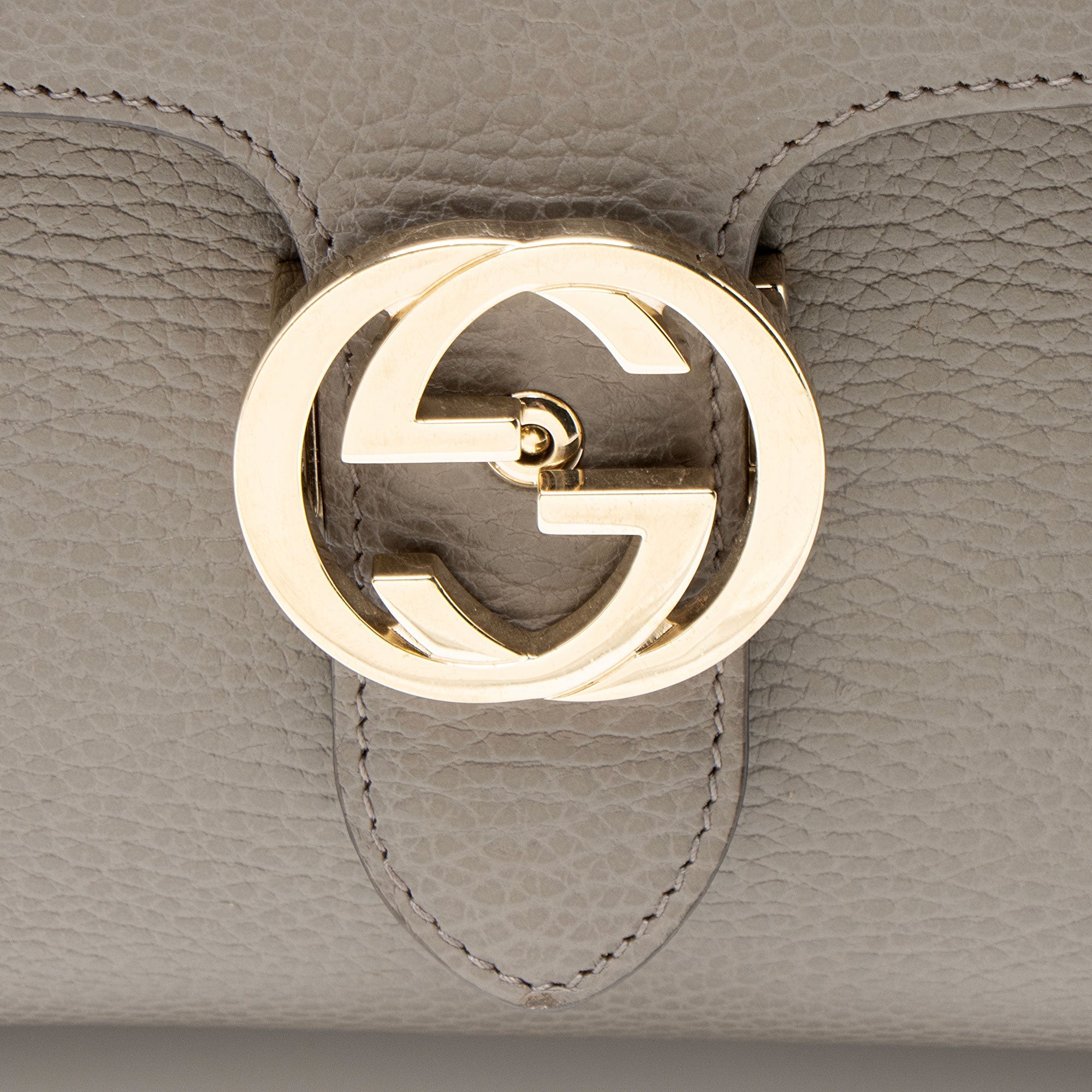 Gucci Calfskin Interlocking G Top Handle Medium Shoulder Bag