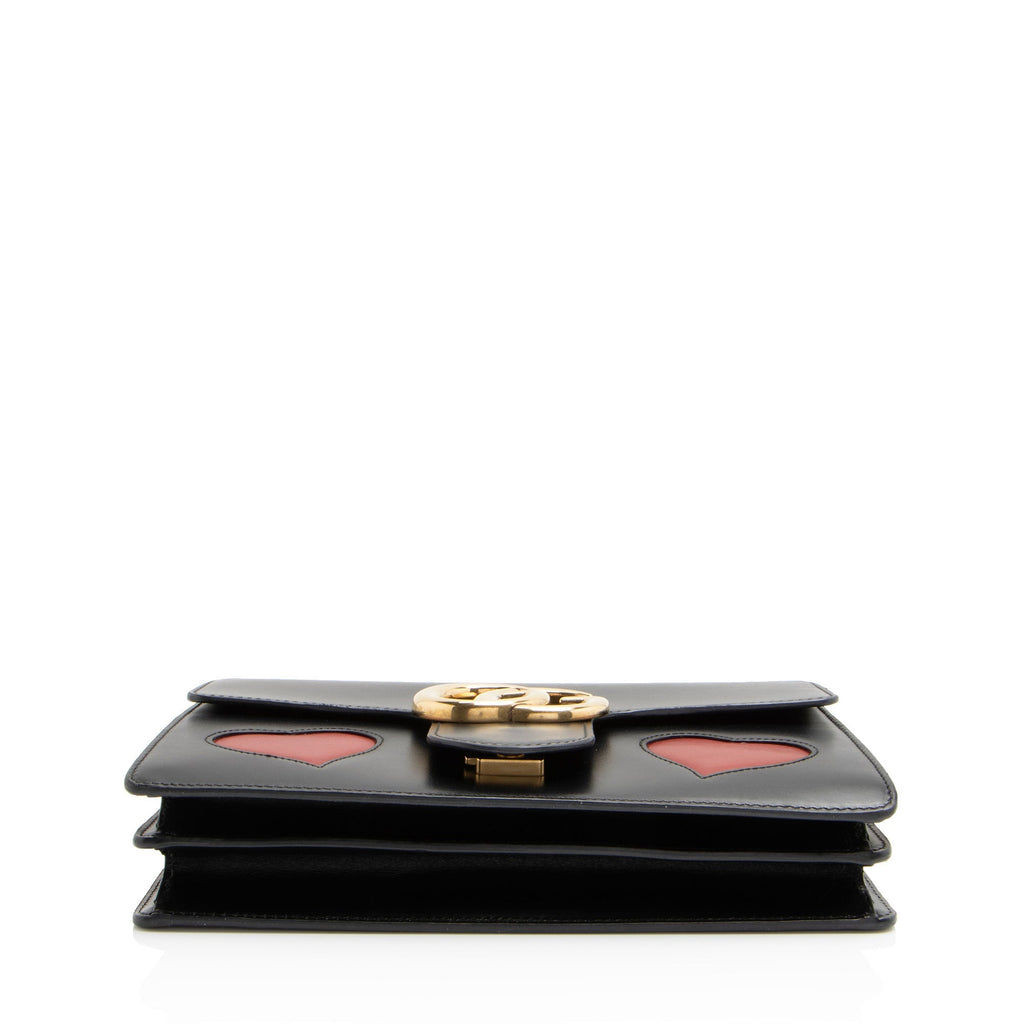 Gucci Calfskin Malaga Kid Heart GG Marmont Medium Flap Bag