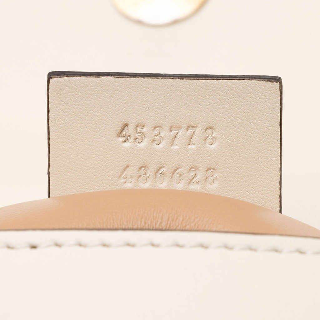 Gucci Calfskin Pearl Bee Broadway Mini Shoulder Bag (SHF-vh1WnC)
