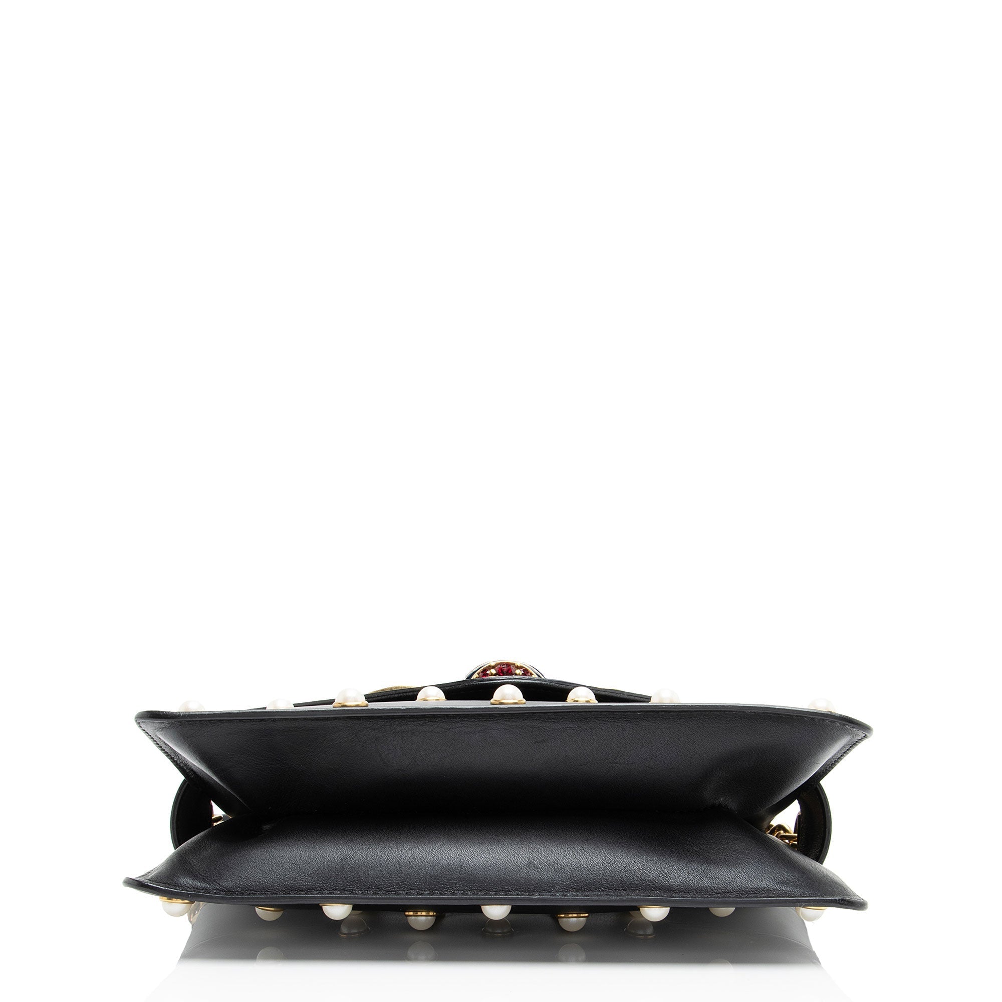 Gucci Calfskin Pearl Bee Broadway Mini Shoulder Bag