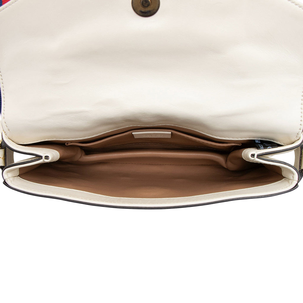 Gucci Calfskin Pearl Bee Broadway Mini Shoulder Bag