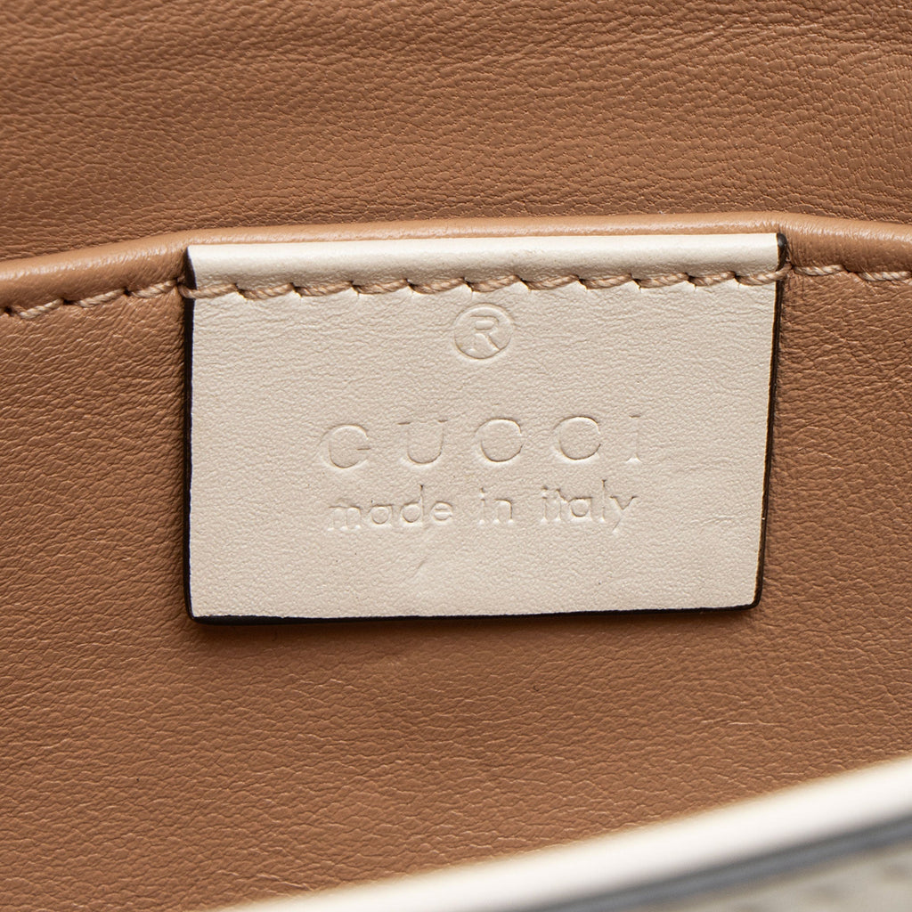 Gucci Calfskin Pearl Bee Broadway Mini Shoulder Bag