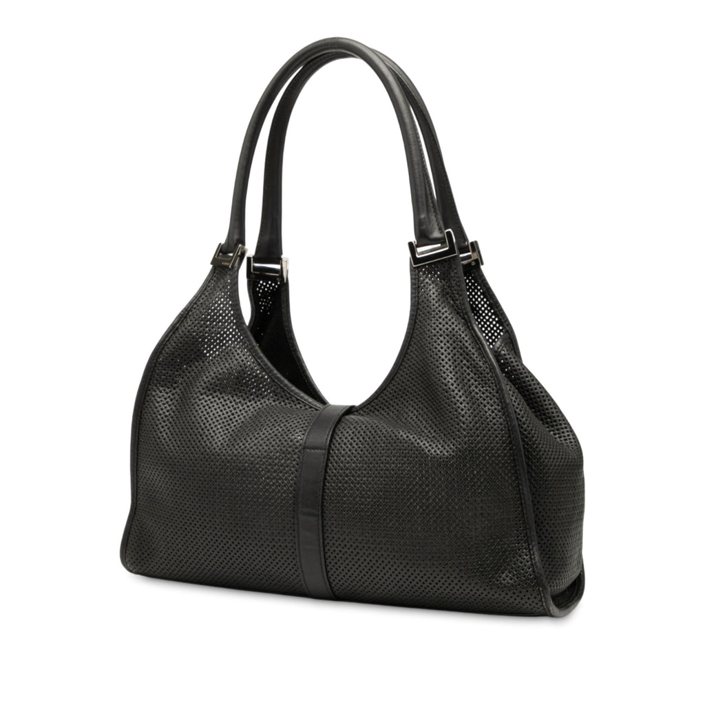 Gucci Calfskin Perforated Jackie Bardot Shoulder Bag