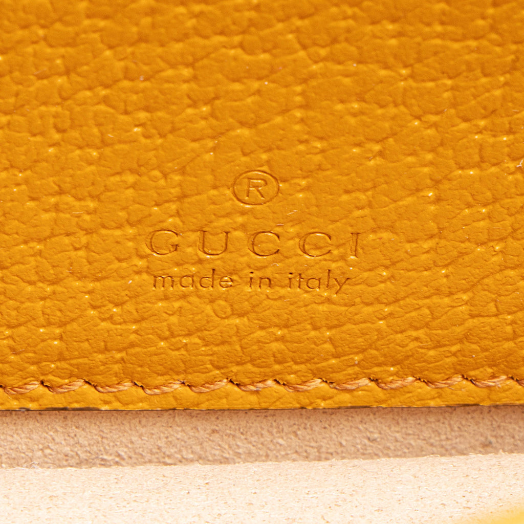 Gucci Calfskin Raffia Bamboo Diana Mini Chain Crossbody