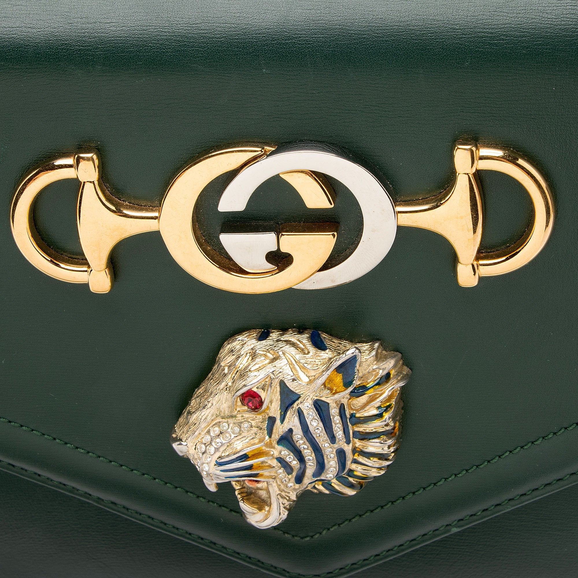 Gucci Calfskin Rajah Medium Shoulder Bag (SHF-FDKT5l)
