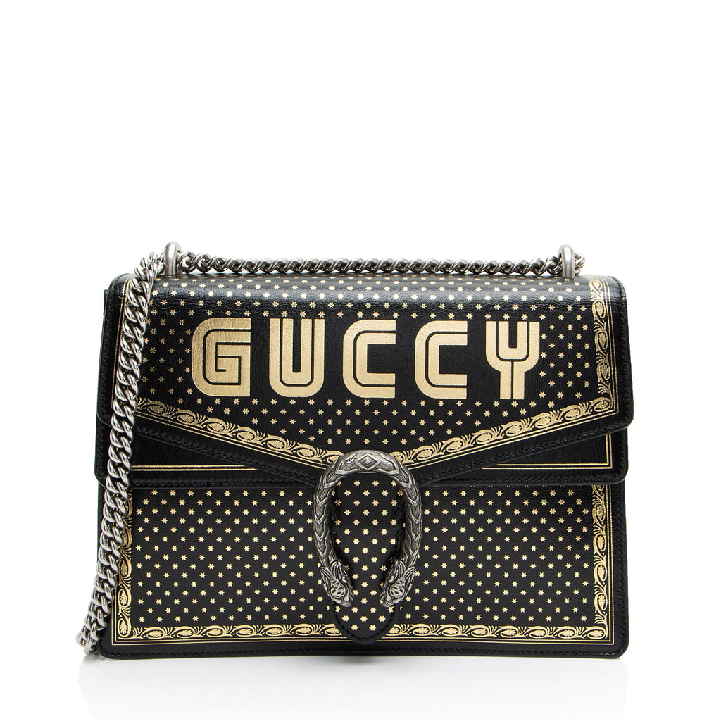 Gucci Calfskin Star Print Guccy Dionysus Large Shoulder Bag