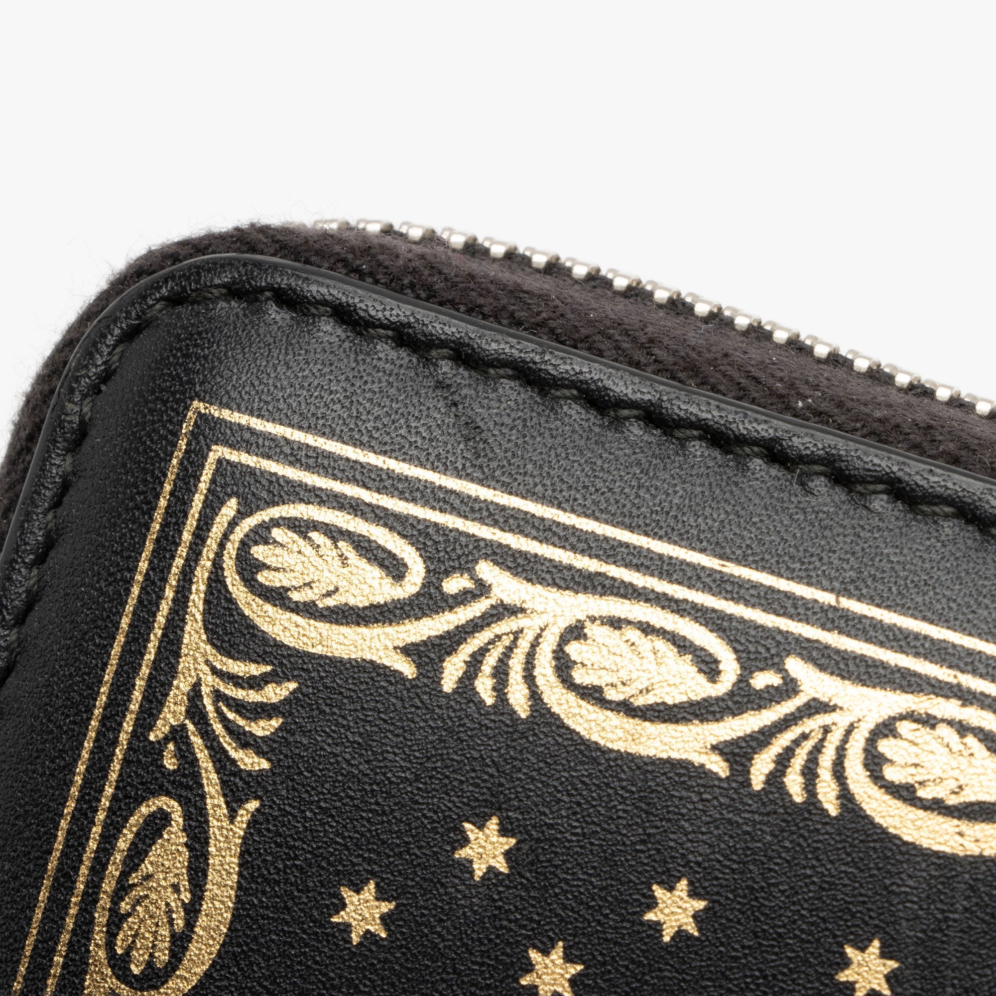 Gucci Calfskin Star Print Guccy Zip Around Wallet (SHF-NzvcOs)