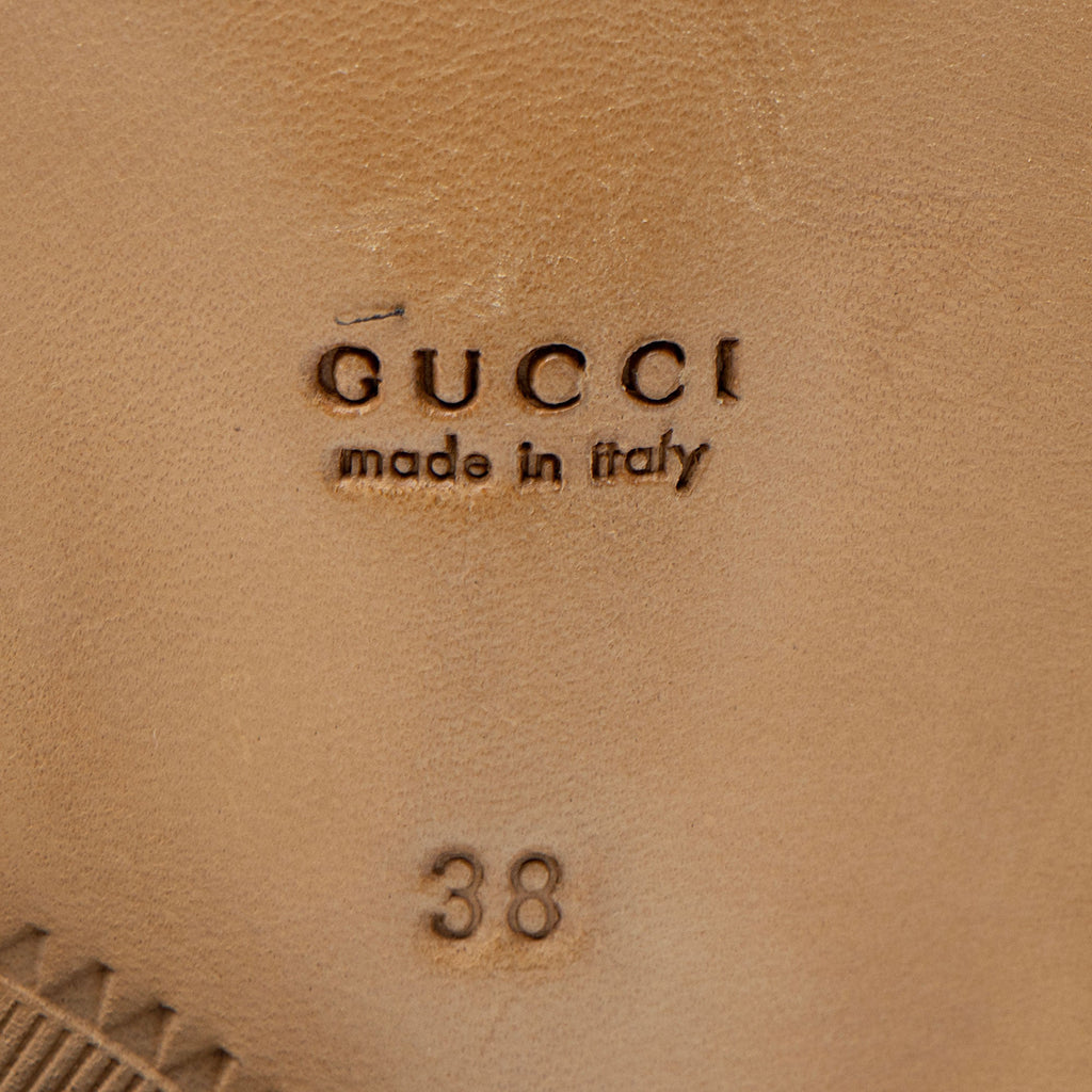 Gucci Calfskin Studded Jakarta Brogue Ankle Boots - Size 8 / 38