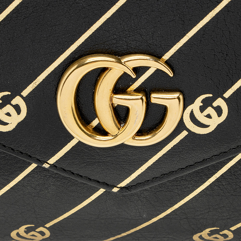 Gucci Calfskin Diagonal Stipe Thiara Double Shoulder Bag (SHF-21686)
