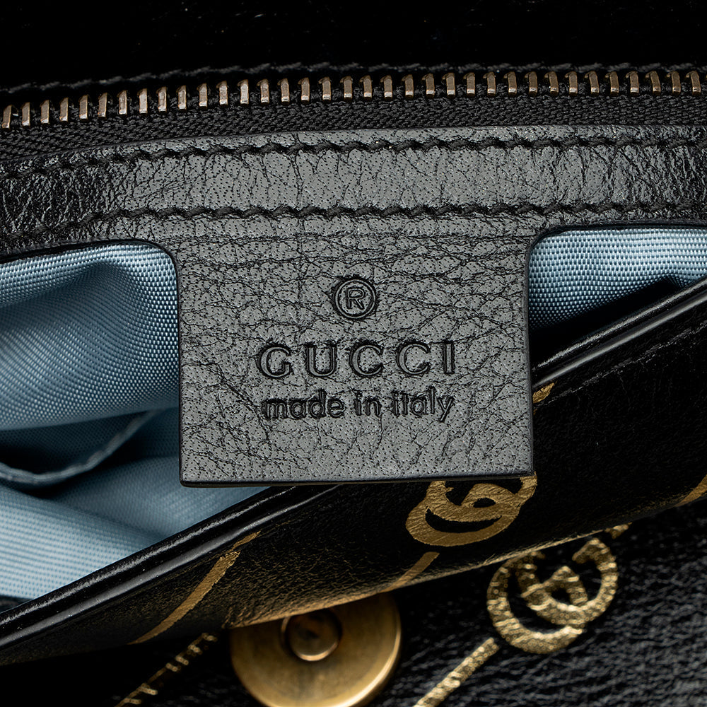 Gucci Calfskin Diagonal Stipe Thiara Double Shoulder Bag (SHF-21686)