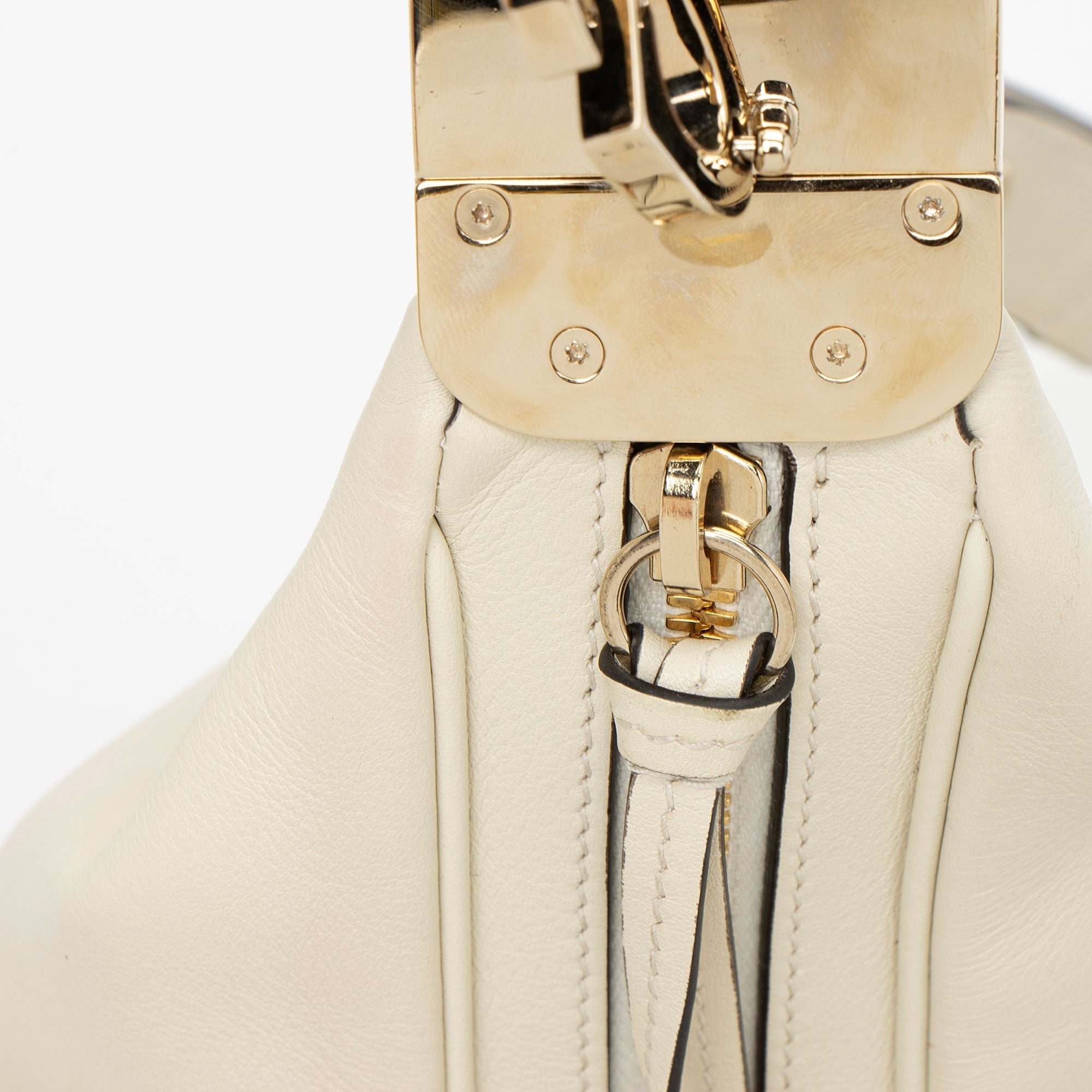 Gucci Calfskin Web Attache Large Shoulder Bag