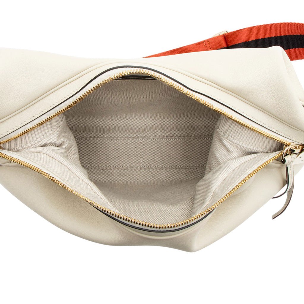 Gucci Calfskin Web Attache Large Shoulder Bag