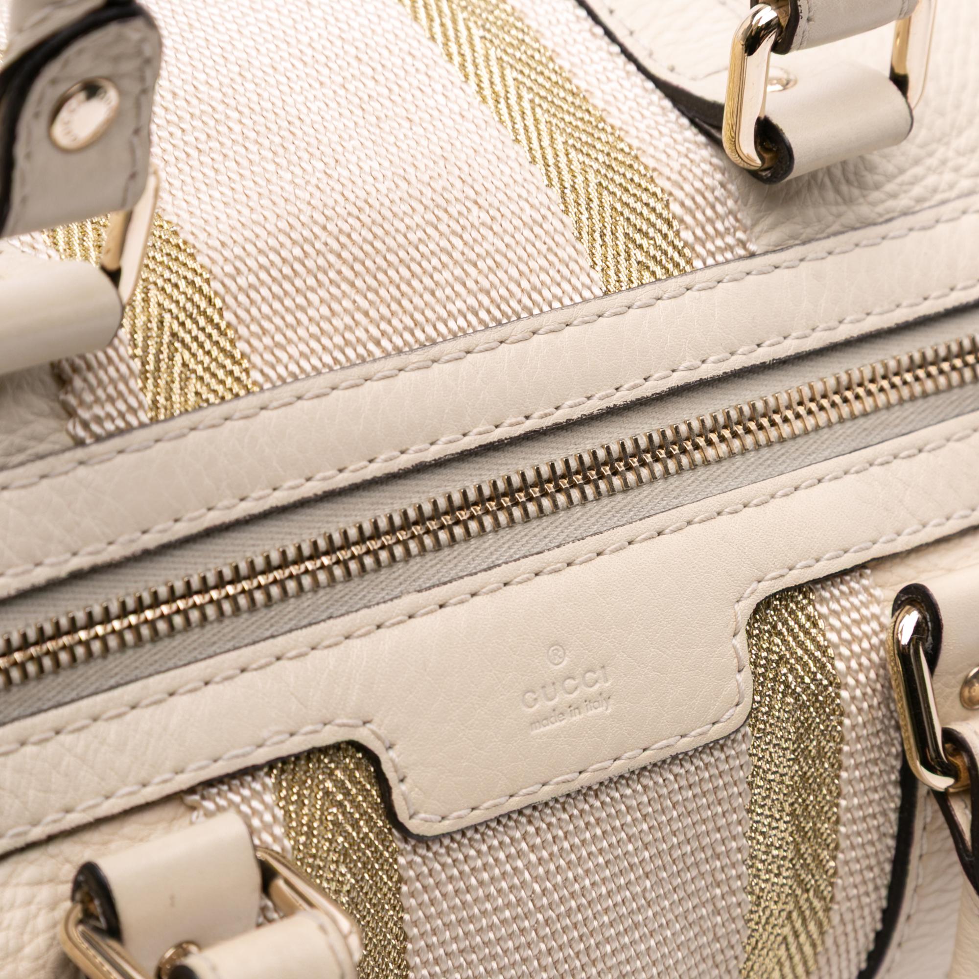 Gucci Calfskin Web Joy Boston Bag