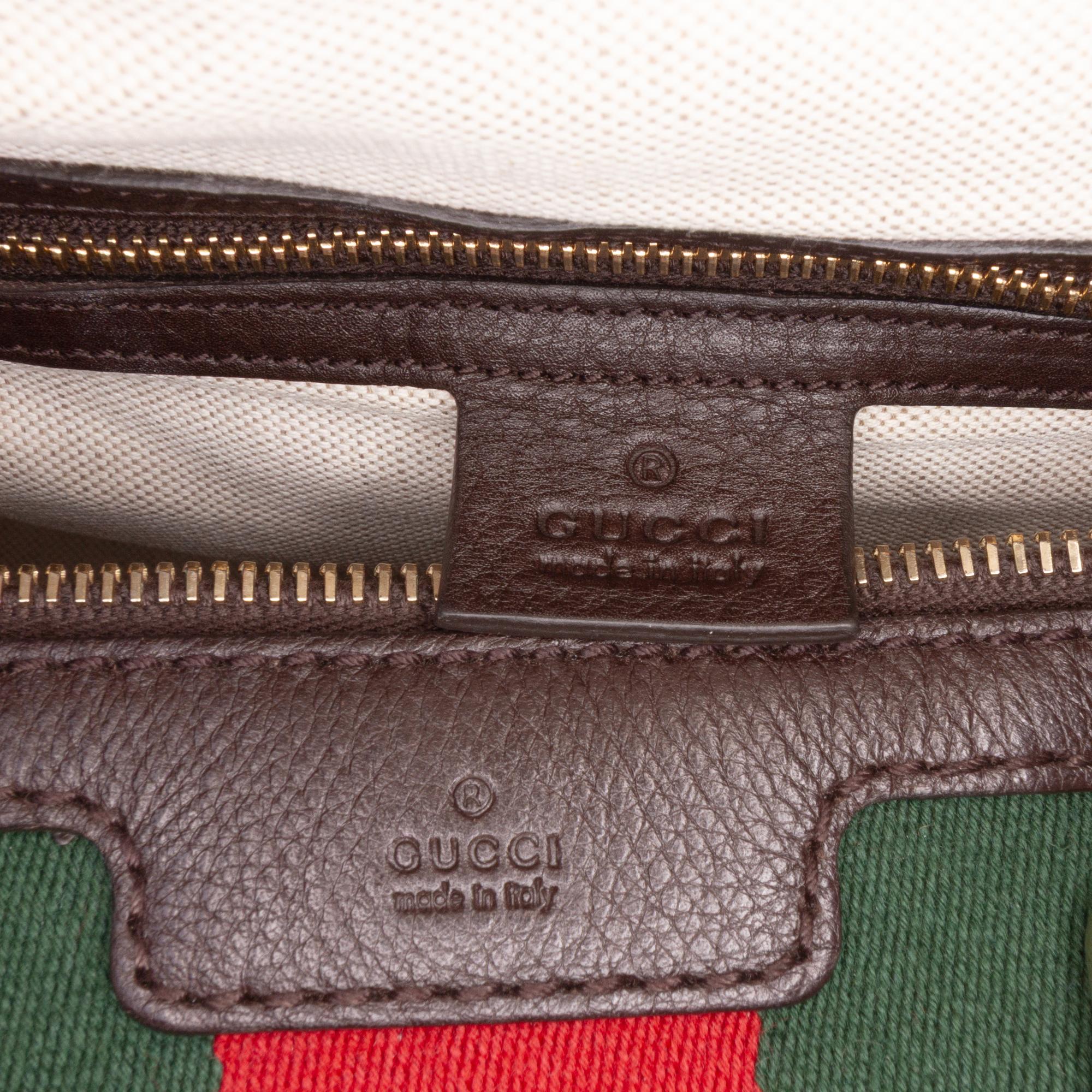 Gucci Calfskin Web Joy Boston Bag