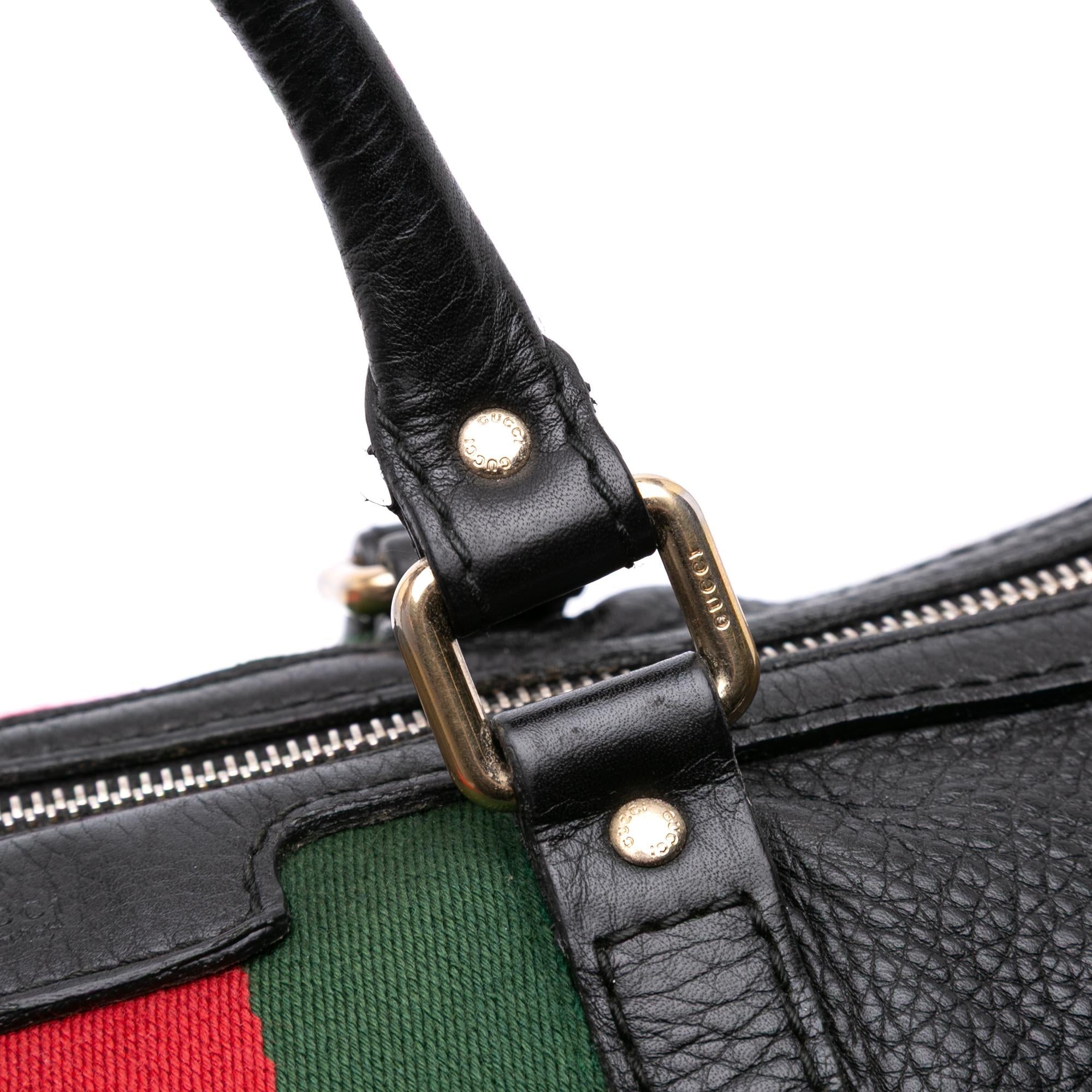 Gucci Calfskin Web Joy Boston Bag
