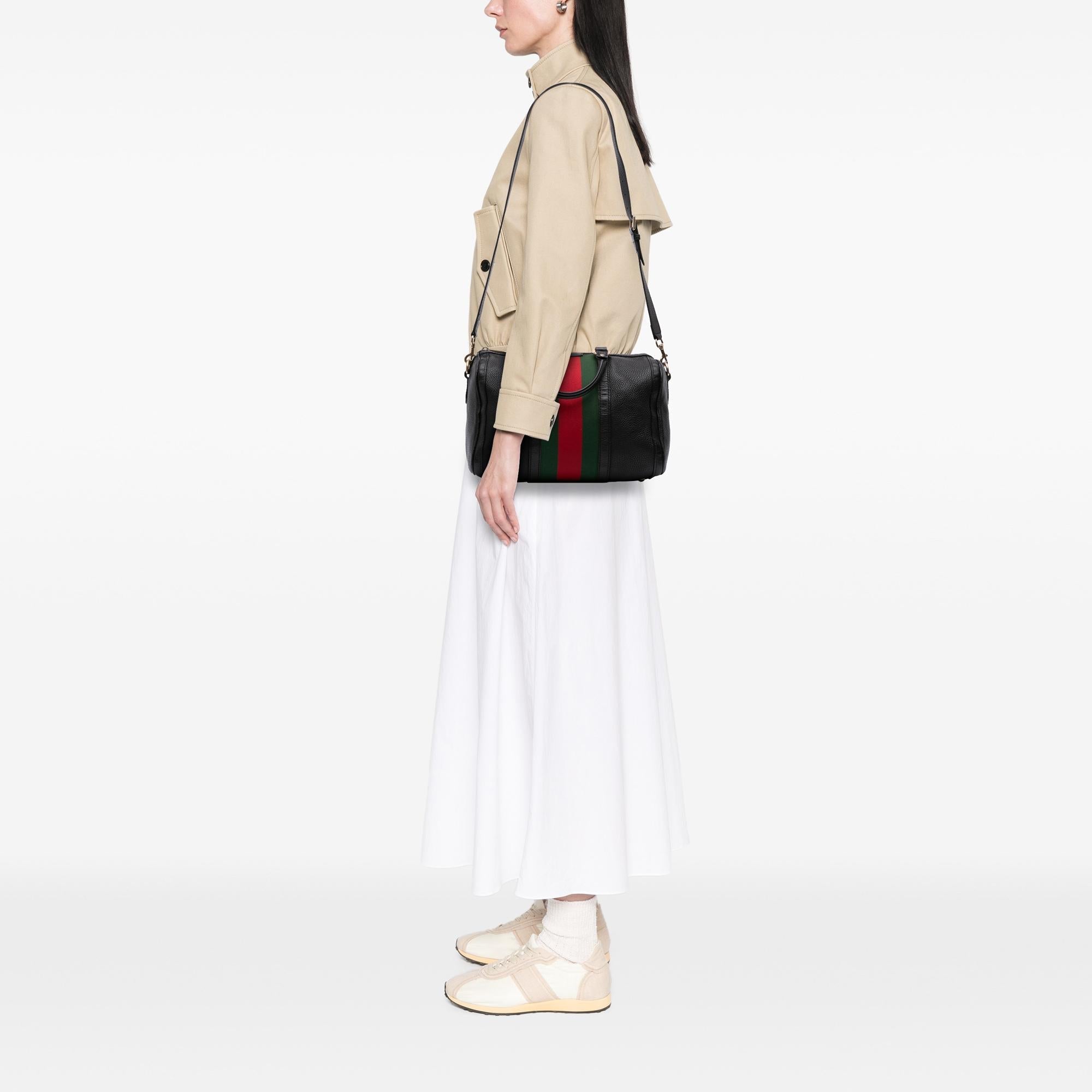 Gucci Calfskin Web Joy Boston Bag