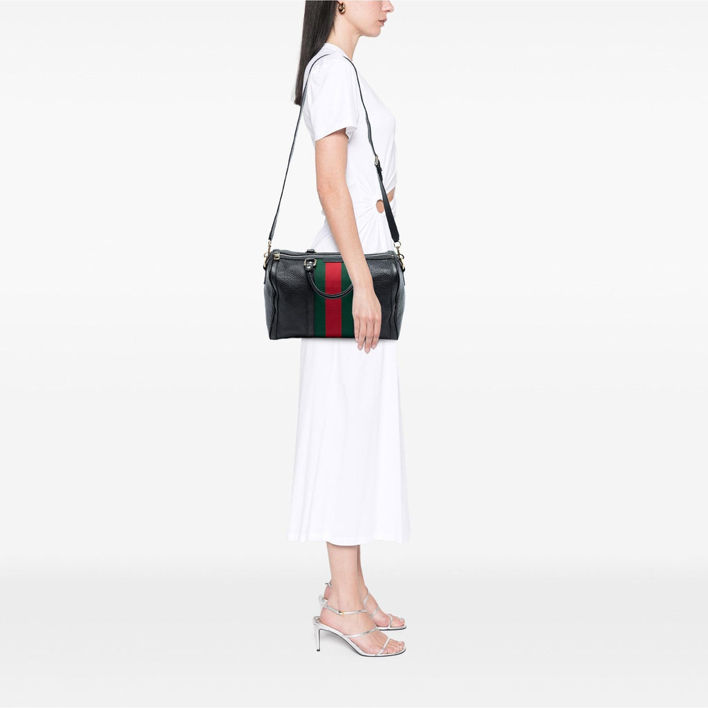 Gucci Calfskin Web Joy Boston Bag