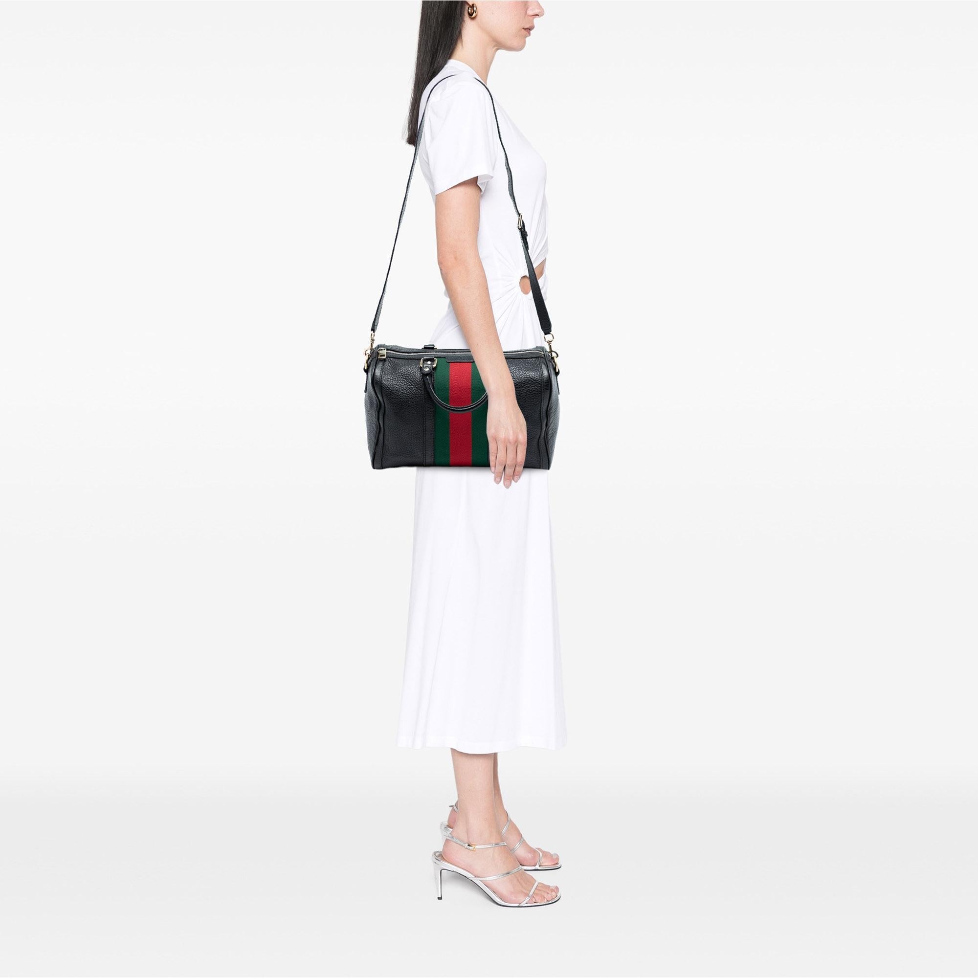 Gucci Calfskin Web Joy Boston Bag