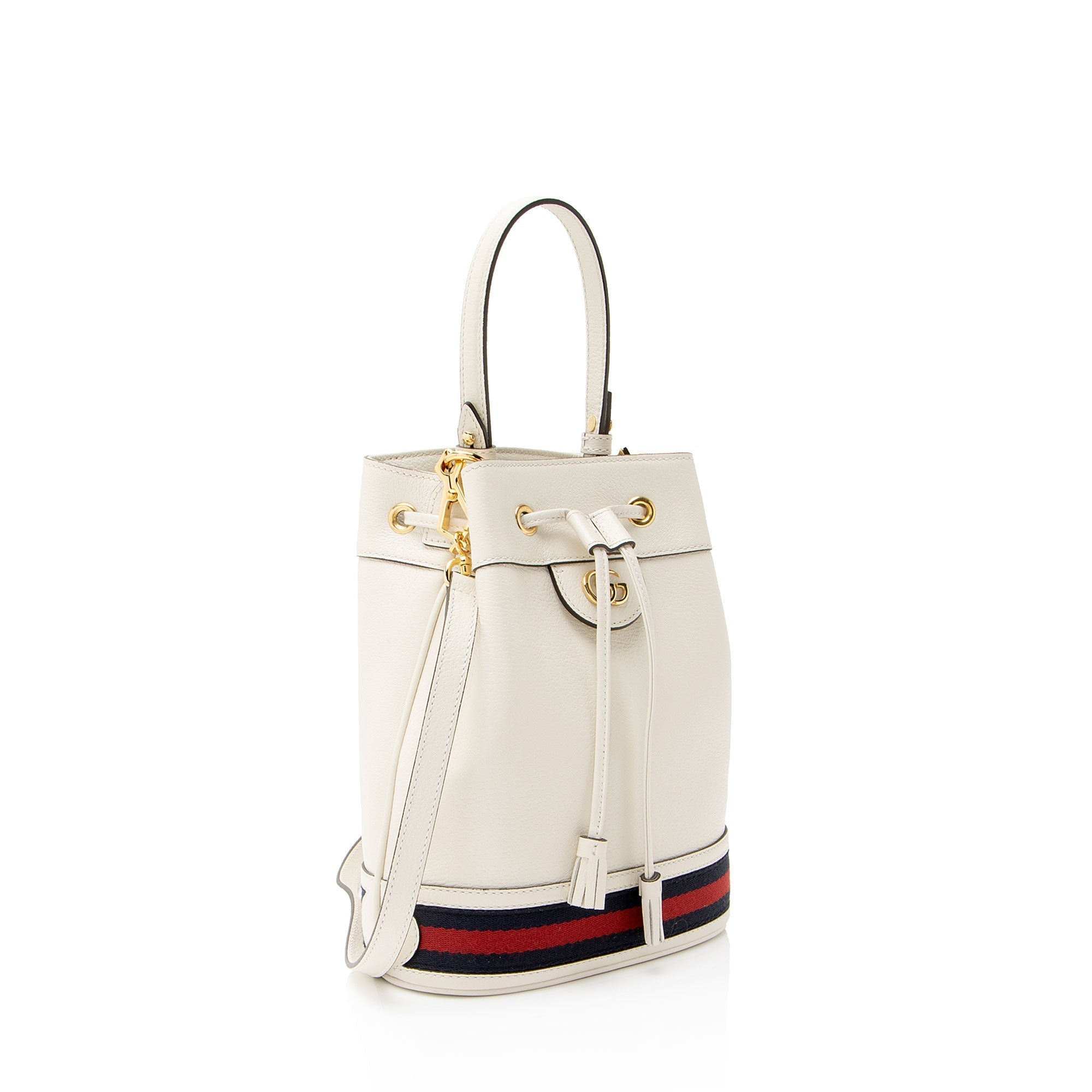 Gucci Calfskin Web Ophidia Small Bucket Bag