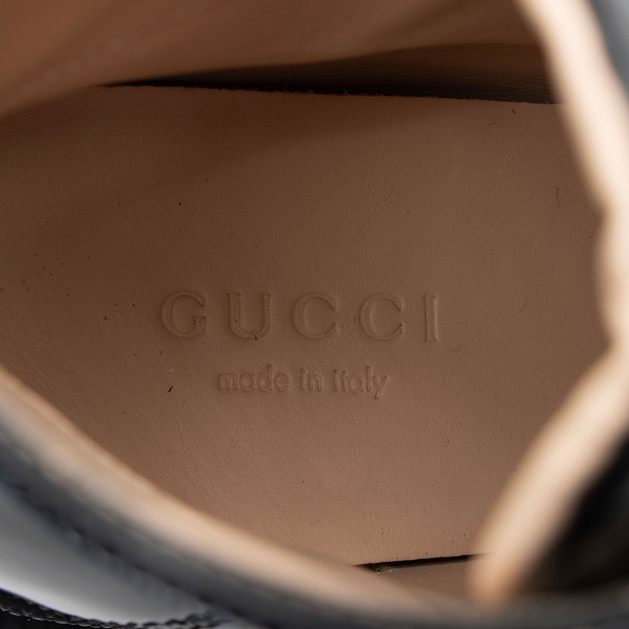 Gucci Calfskin Web Sylvie Combat Boots - Size 6 / 36