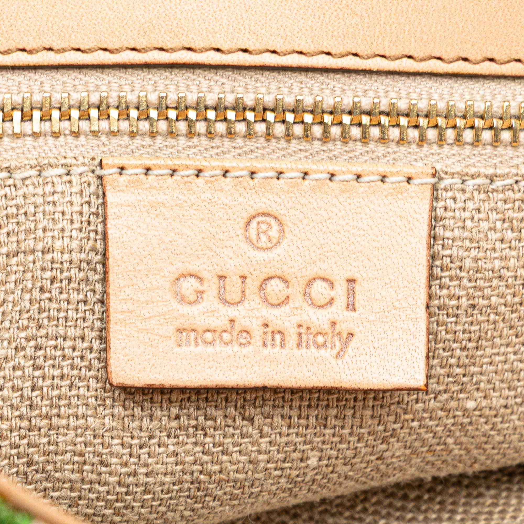 Gucci Canvas Bamboo Flora Handbag