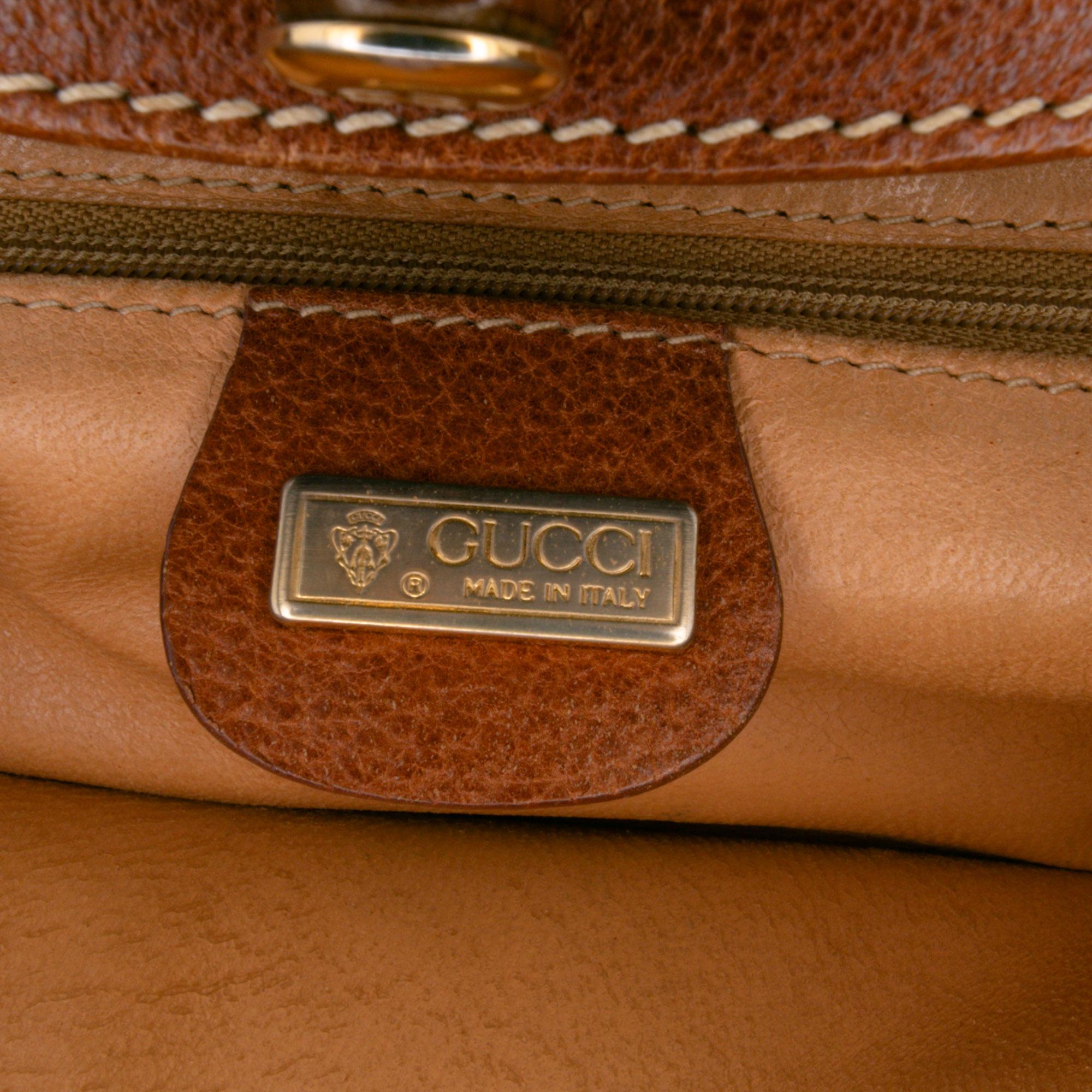 Gucci Canvas Bamboo Handbag