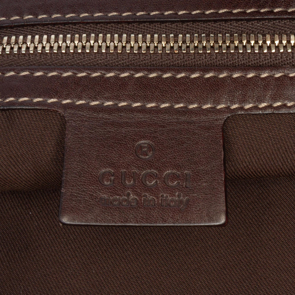 Gucci Canvas Bamboo Horsebit Print Hobo