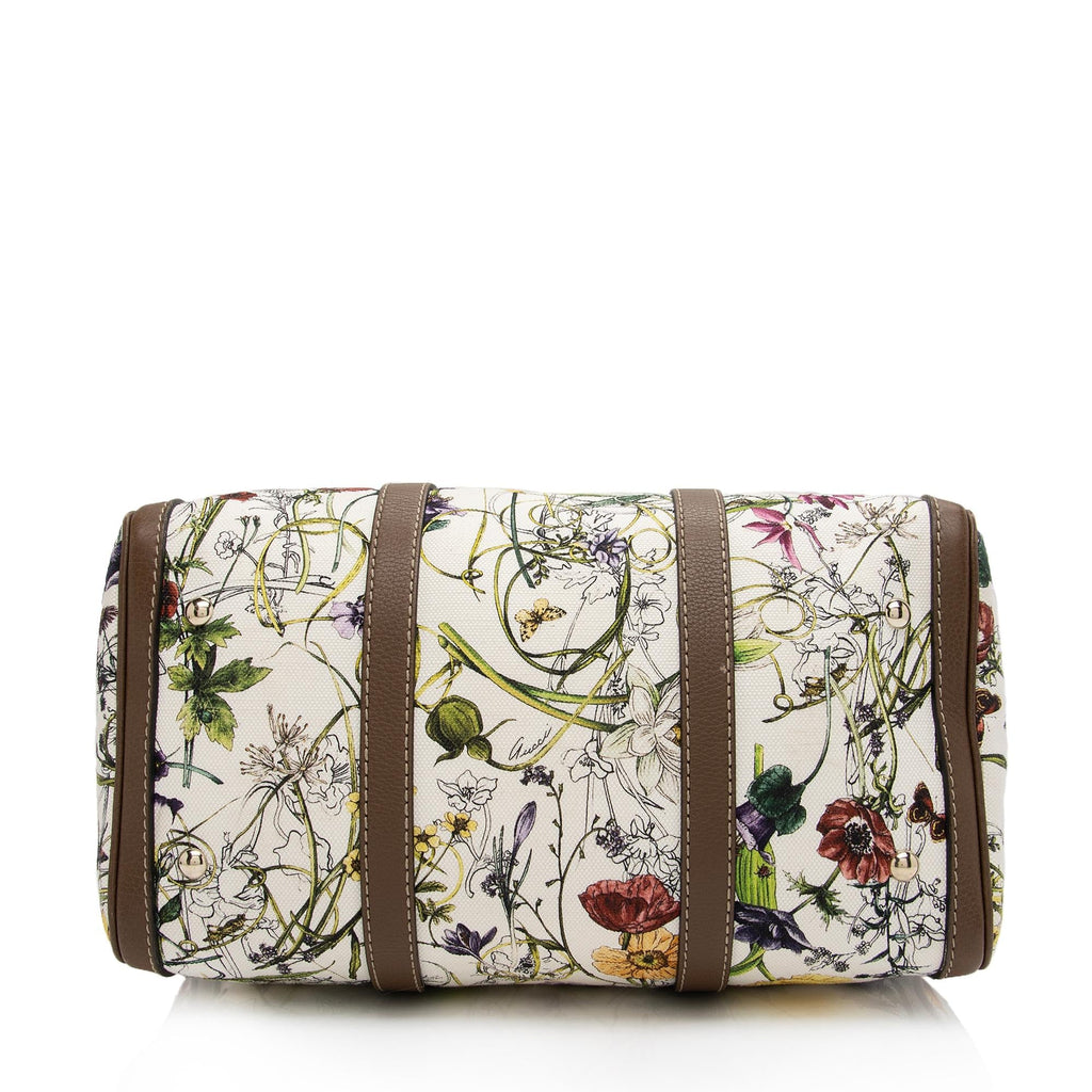 Gucci Canvas Flora Joy Convertible Medium Boston Bag (SHF-FIW9Ce)