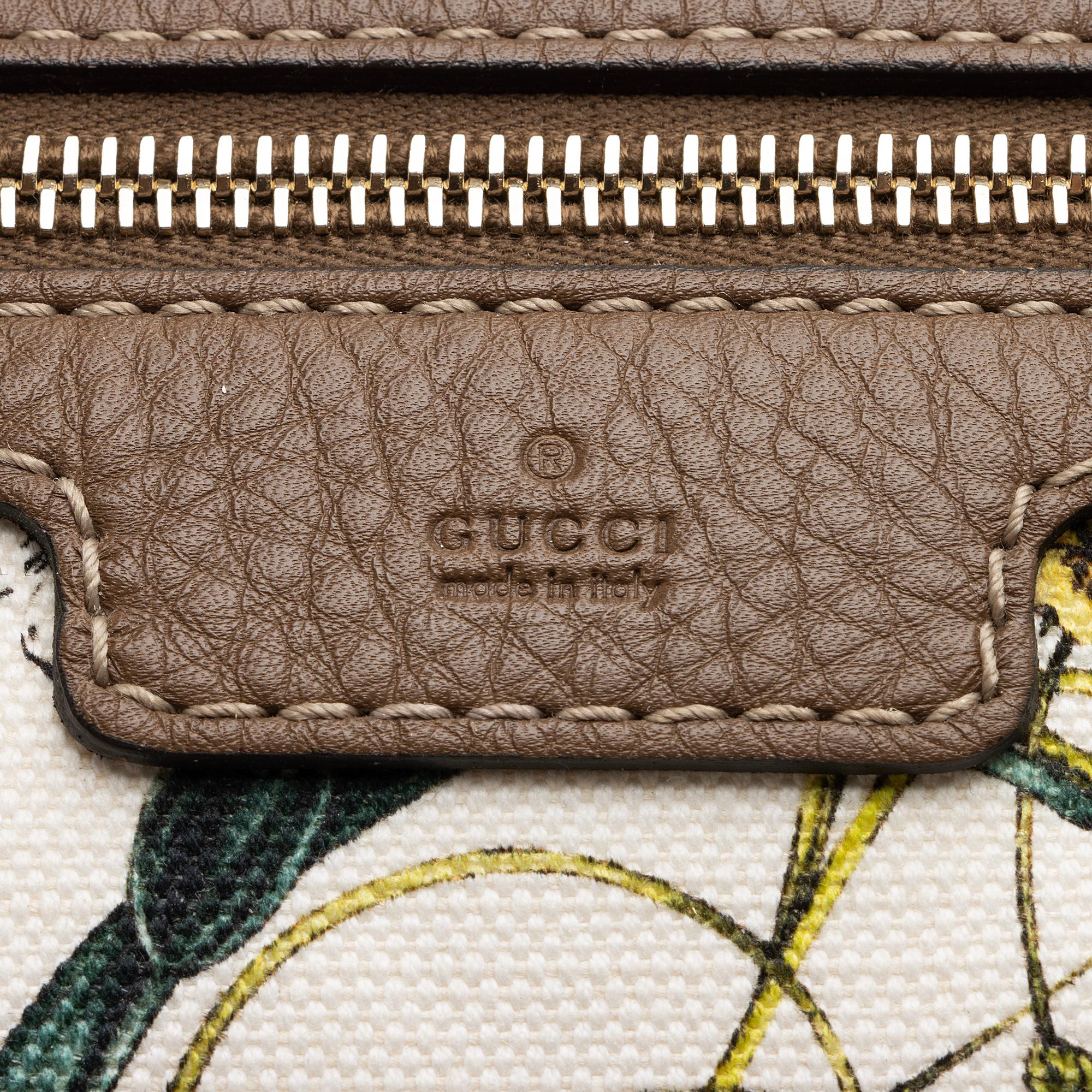 Gucci Canvas Flora Joy Convertible Medium Boston Bag (SHF-FIW9Ce)