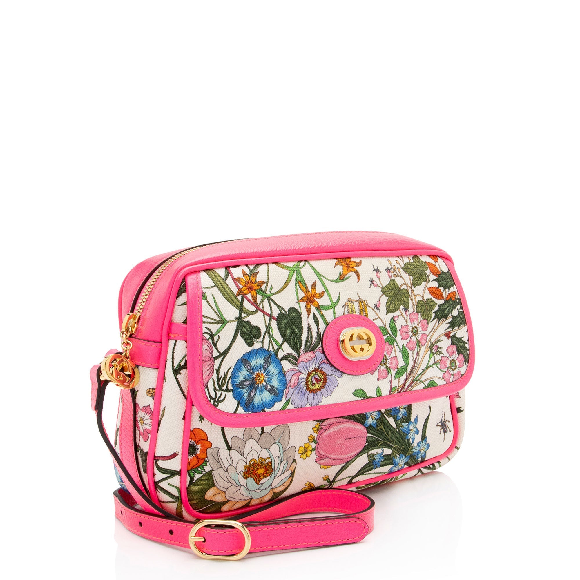 Gucci Canvas Flora Shoulder Bag
