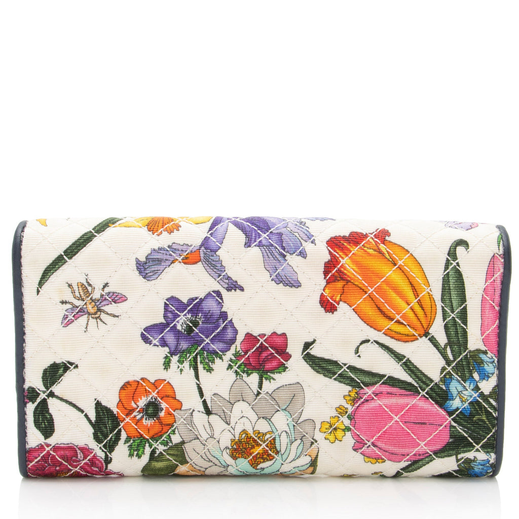 Gucci Canvas Flora Zumi Continental Wallet (SHF-SdfXJs)