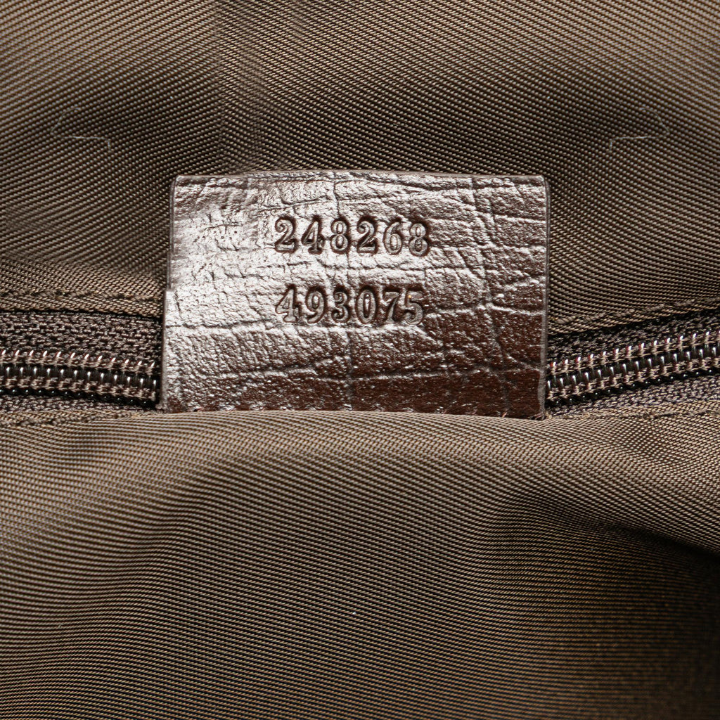 Gucci Canvas Horsebit Charmy Boston Bag