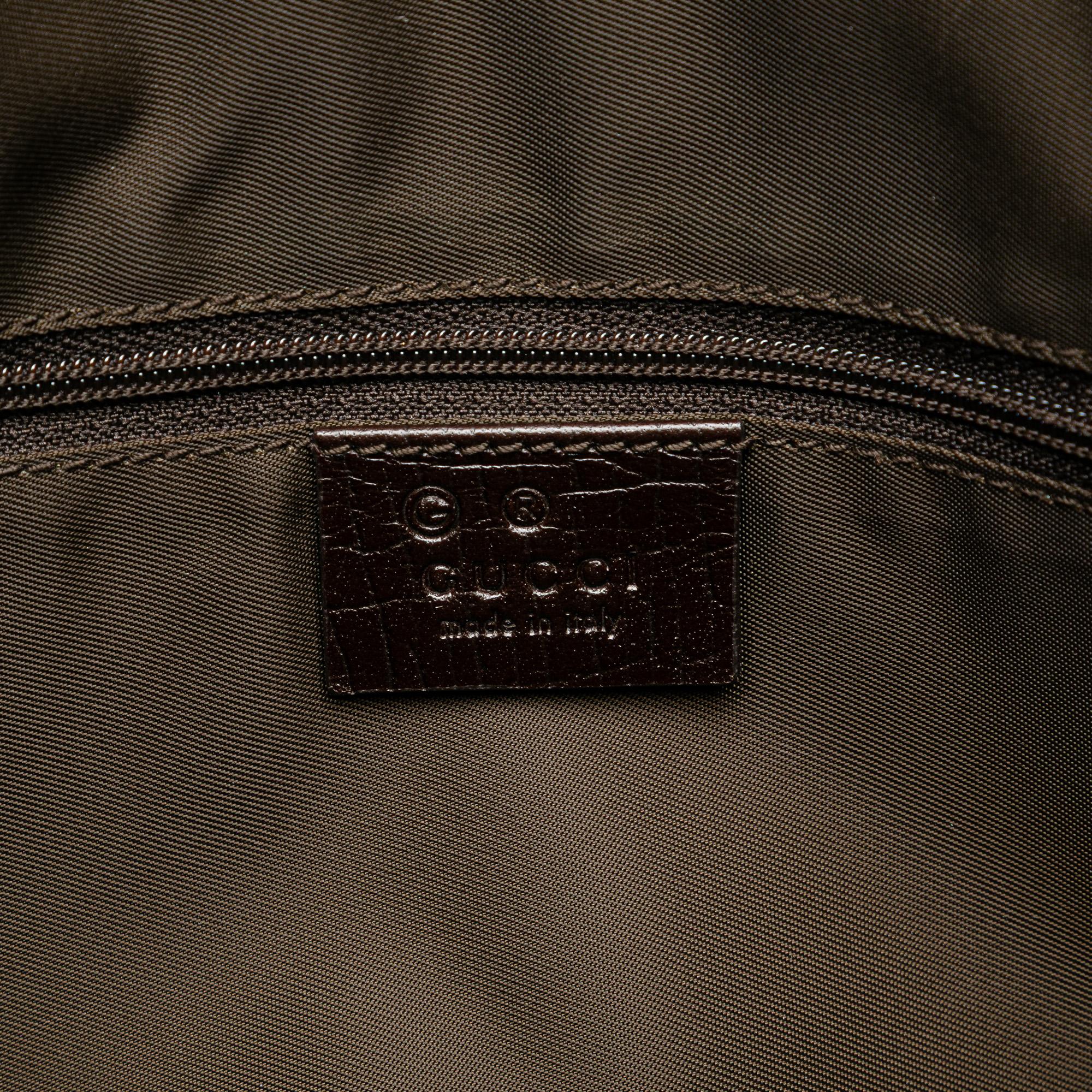 Gucci Canvas Horsebit Charmy Boston Bag