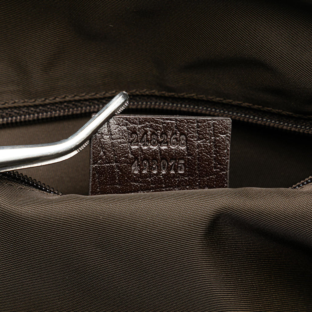 Gucci Canvas Horsebit Charmy Boston Bag