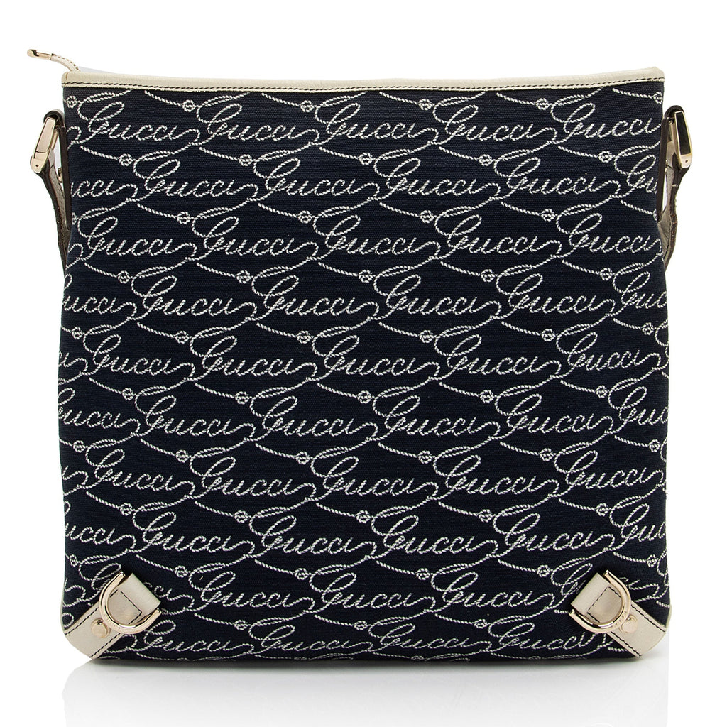 Gucci Canvas Lasso Script Abbey Messenger (SHF-coBFi9)