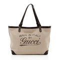 Gucci Canvas Leather Craft Tote (SHF-17362)