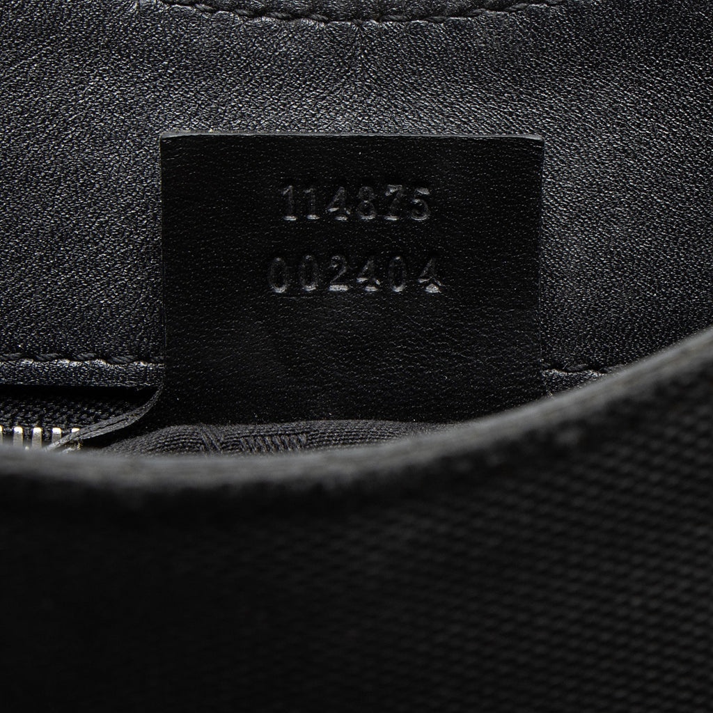 Gucci Canvas Perforated Leather Interlocking G Reins Satchel