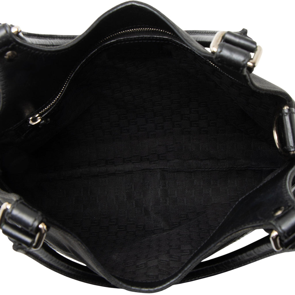 Gucci Canvas Perforated Leather Interlocking G Reins Satchel