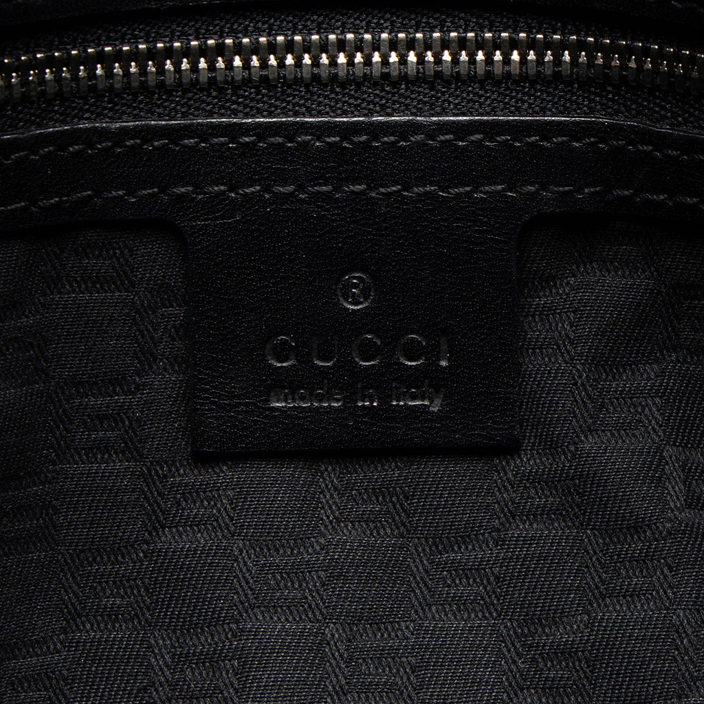 Gucci Canvas Perforated Leather Interlocking G Reins Satchel