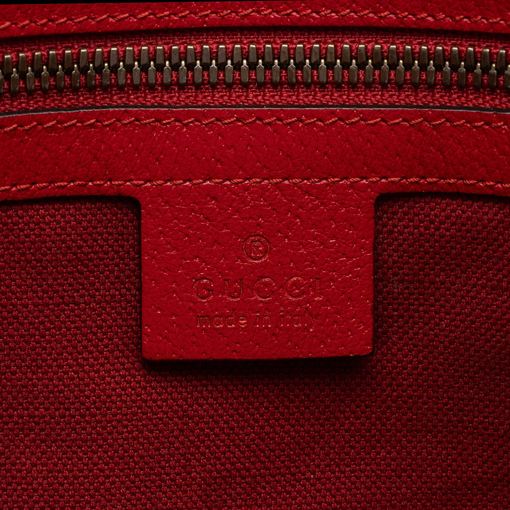 Gucci Canvas Sylvie Striped Logo Tote (SHF-S666dF)