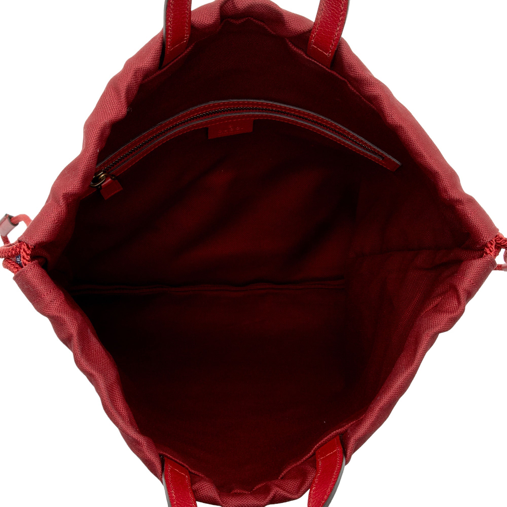 Gucci Canvas Sylvie Stripe Logo Drawstring Backpack (SHF-gz8tRv)