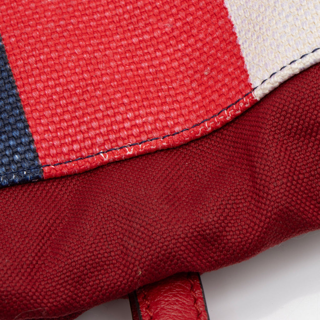 Gucci Canvas Sylvie Stripe Logo Drawstring Backpack