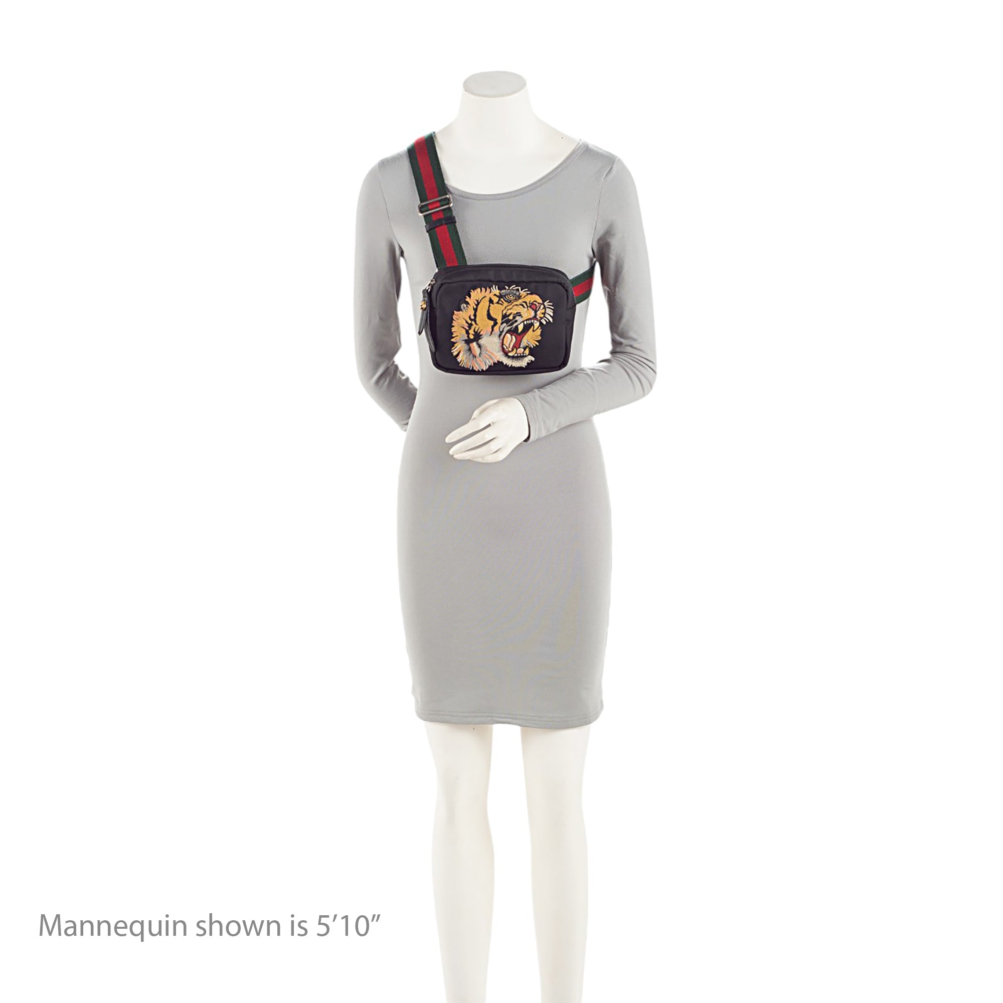 Gucci Canvas Tiger Embroidered Web MessLBger