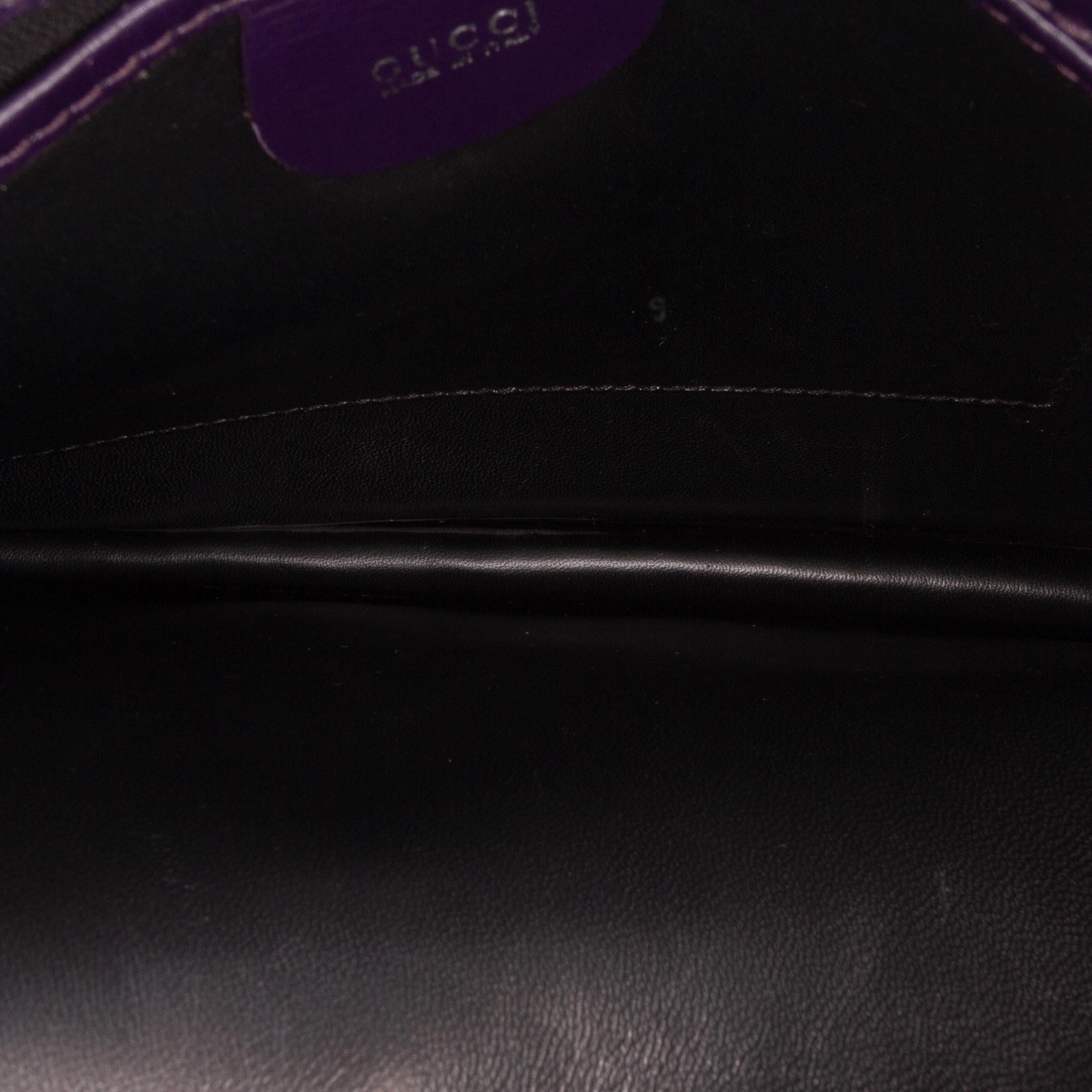 Gucci Croc Embossed Leather Broadway LBvelope Shoulder Bag