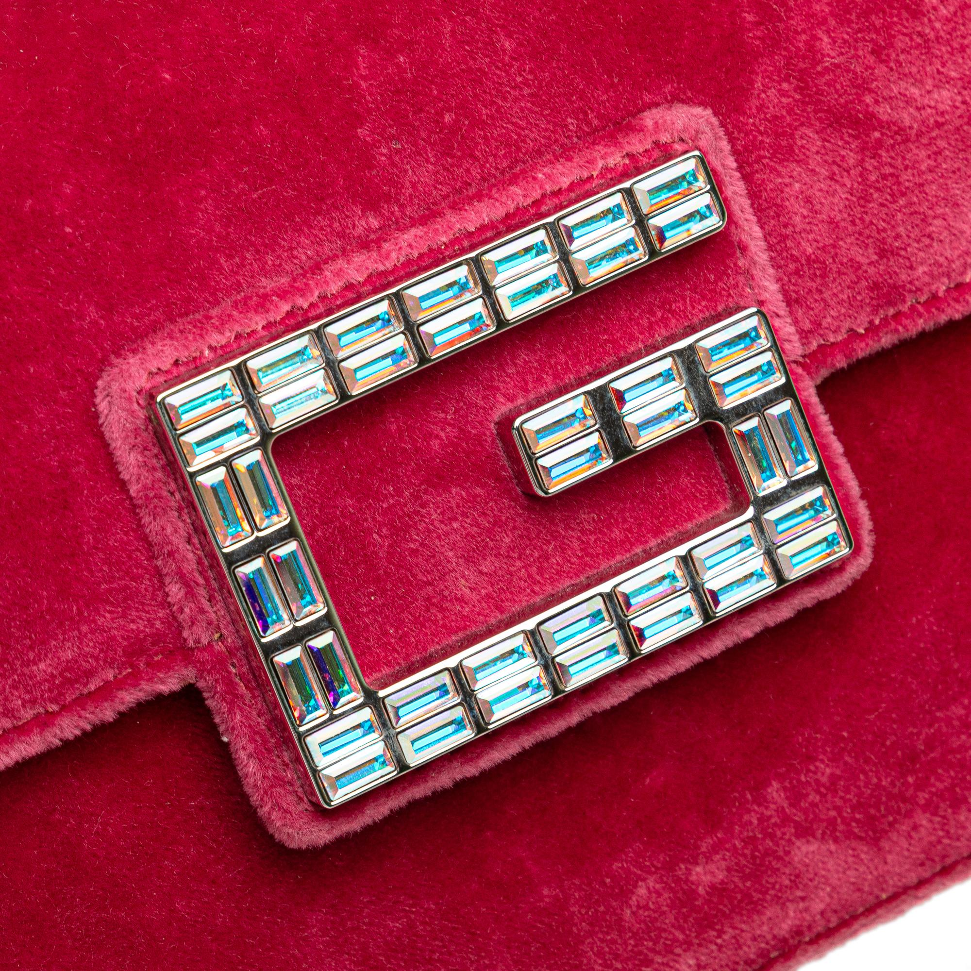 Gucci Crystal GG Velvet Broadway Crossbody