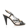 Gucci Calfskin Crystal Isa Interlocking G Sandals - Size 8.5 / 38.5