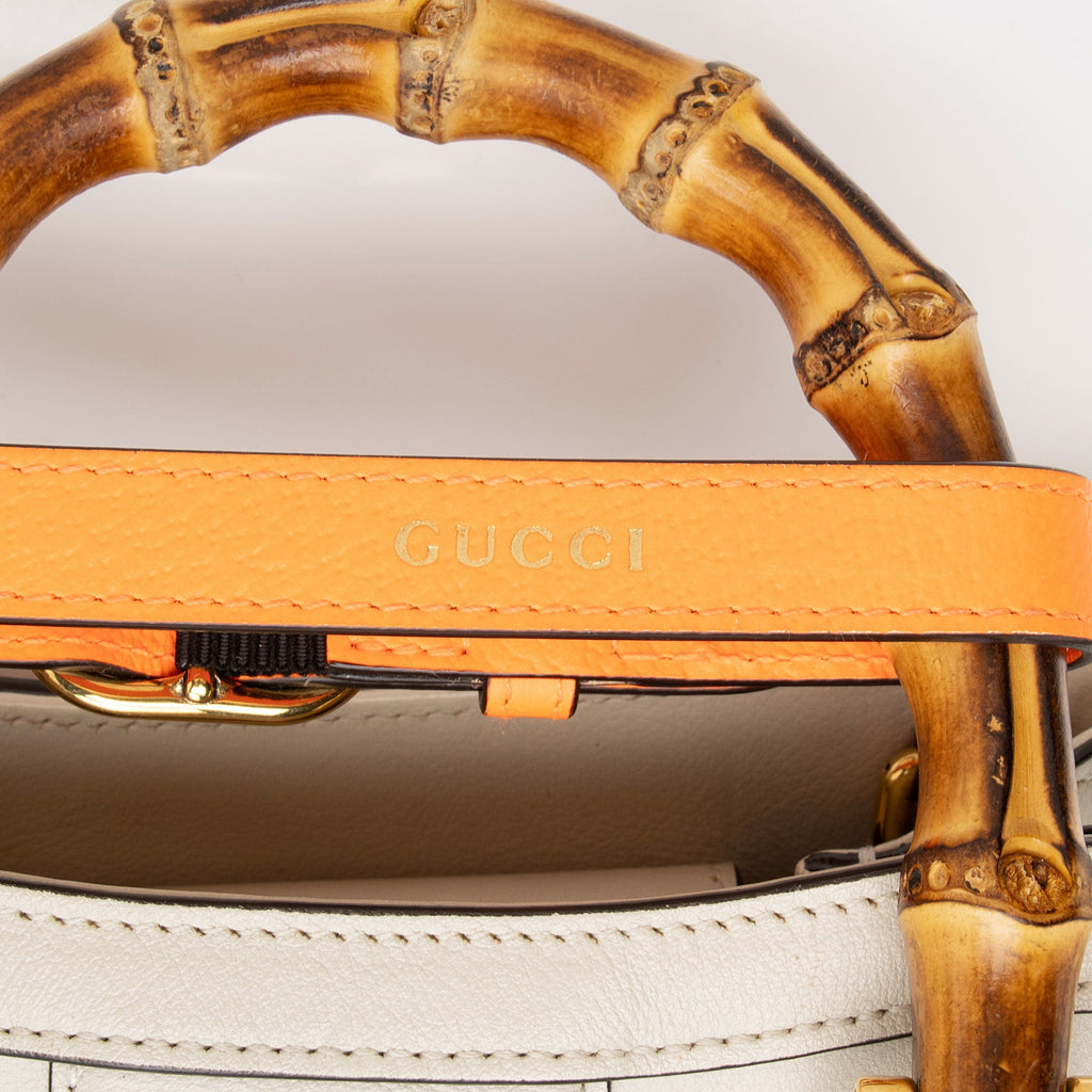 Gucci Cuir Leather Bamboo Diana Mini Tote (SHF-Mtoamr)