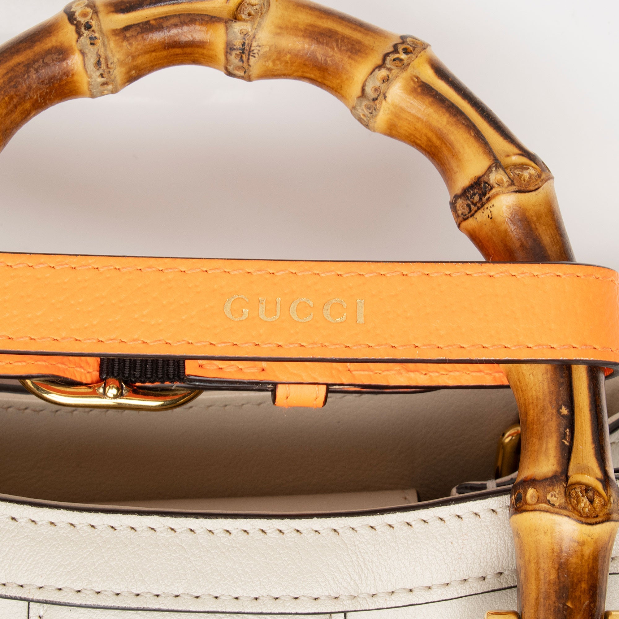 Gucci Cuir Leather Bamboo Diana Mini Tote (SHF-Mtoamr)