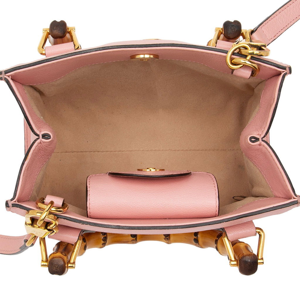 Gucci Cuir Leather Bamboo Diana Mini Tote (SHF-kfEnLc)