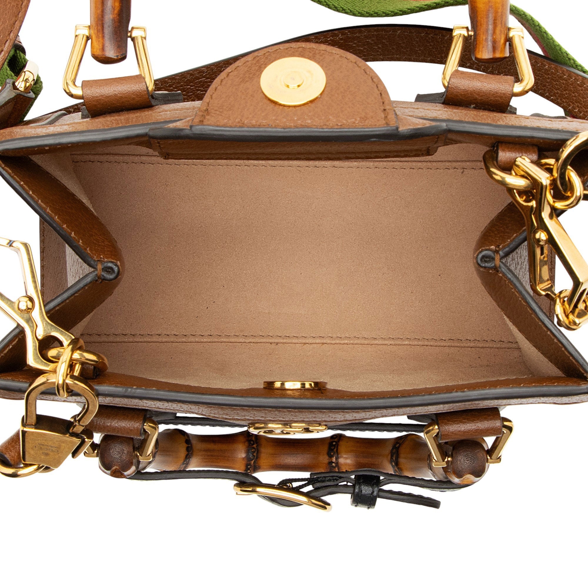 Gucci Cuir Leather Bamboo Diana Mini Tote